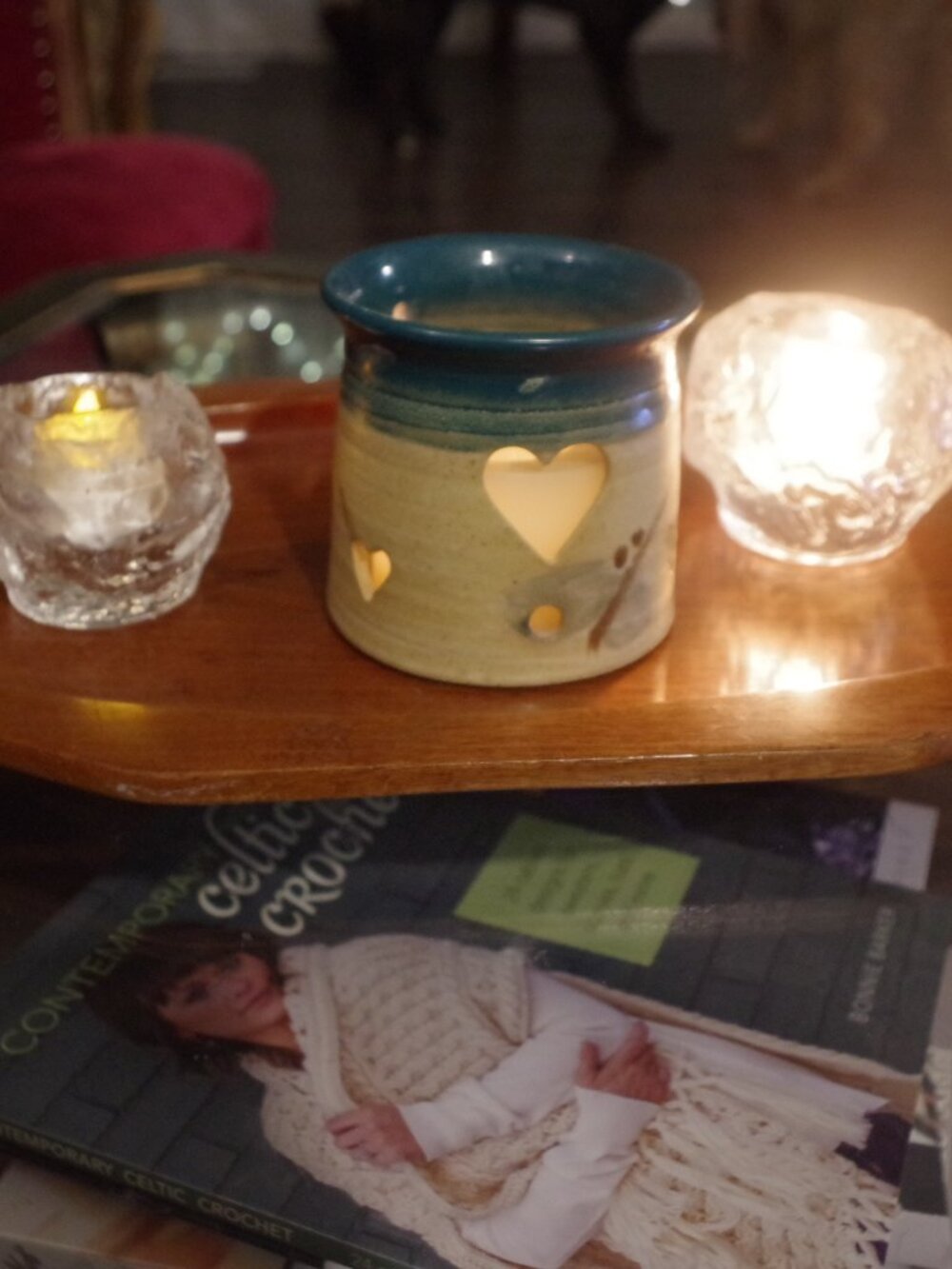 CottageCore Art Studio Pottery Signged Candle Holder
